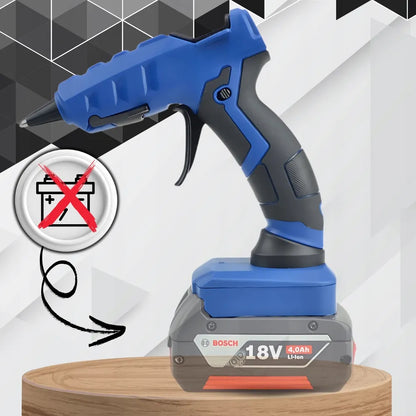 Karšto lydalo klijų pistoletas suderinamas su Bosch 18V akumuliatoriumi + klijų lazdelės