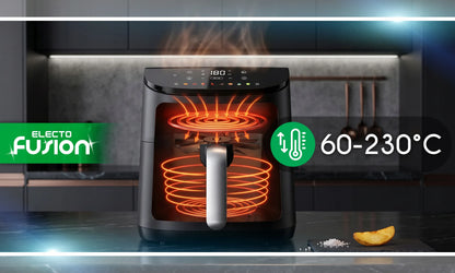 Karšto oro gruzdintuvė Electo CRUNCHIE 5 l 1500 W 8 programos juoda