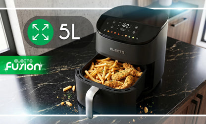 Karšto oro gruzdintuvė Electo CRUNCHIE 5 l 1500 W 8 programos juoda