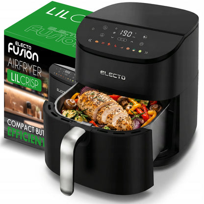 Karšto oro gruzdintuvė Electo CRUNCHIE 5 l 1500 W 8 programos juoda