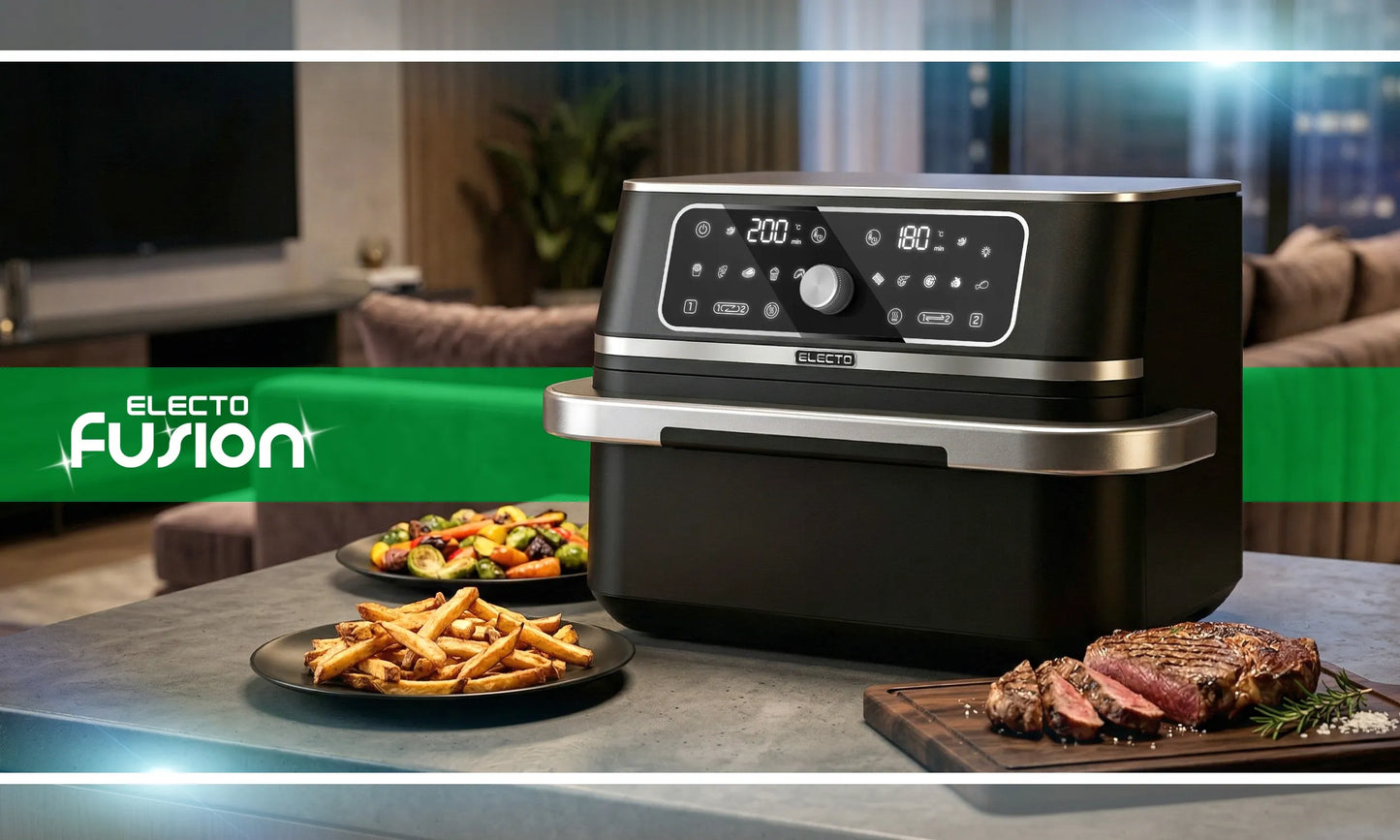 Karšto oro gruzdintuvė Electo DualChef, 3100 W, 10 l, 12 programų