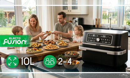 Karšto oro gruzdintuvė Electo DualChef, 3100 W, 10 l, 12 programų