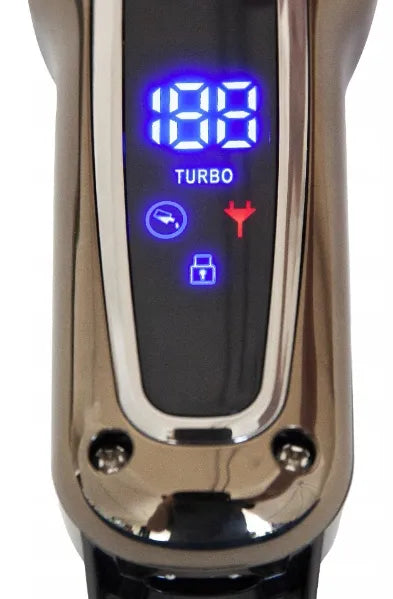 „Kemei KM-1990“ plaukų ir barzdos kirpimo mašinėlė su antgaliais, LCD ekranu