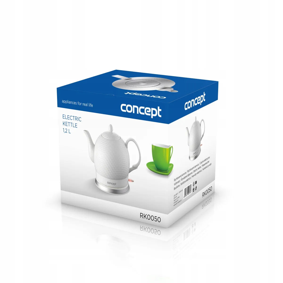Keraminis belaidis elektrinis virdulys „Concept Golf RK0050“, 1,2 l, baltas