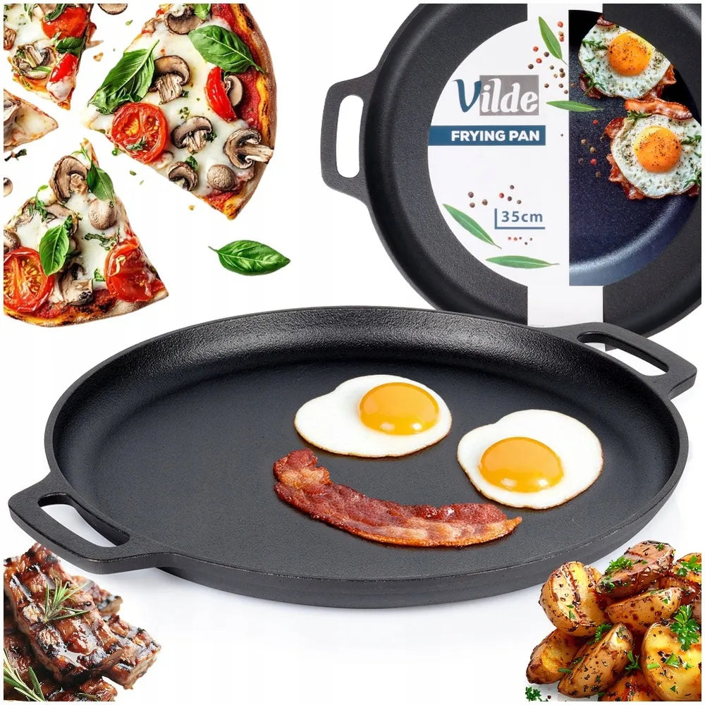 Ketaunė ketaus keptuvė dujinėms, indukcinėms viryklėms, griliui ir orkaitei, 35 cm