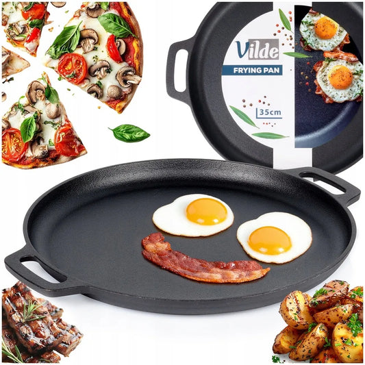 Ketaunė ketaus keptuvė dujinėms, indukcinėms viryklėms, griliui ir orkaitei, 35 cm
