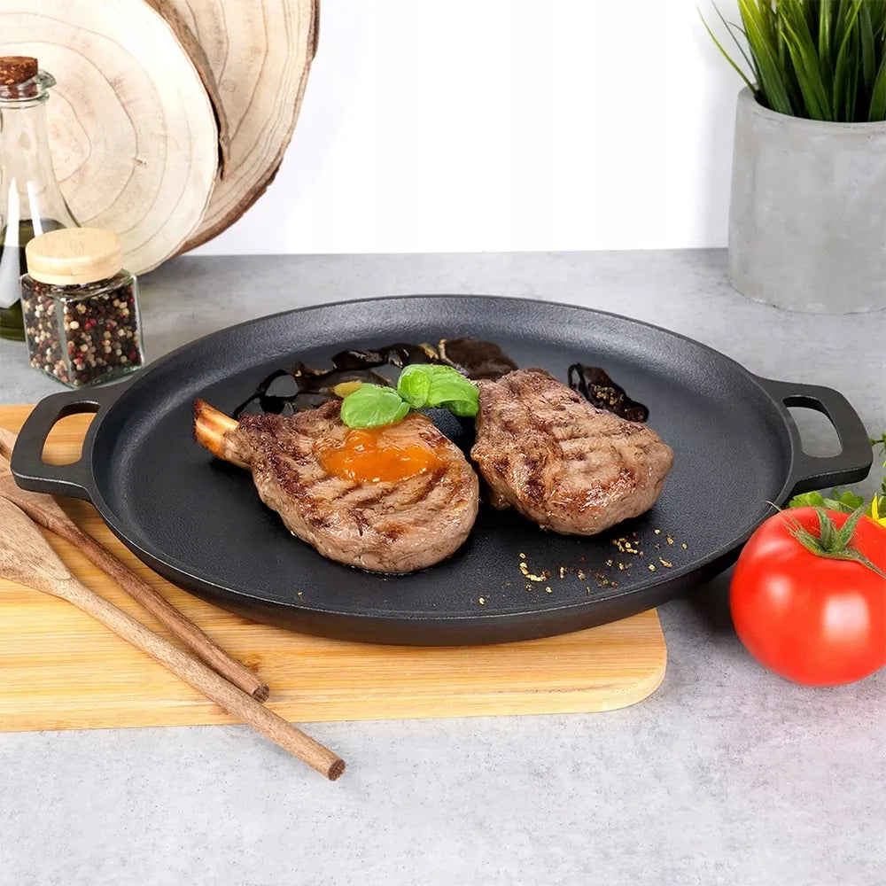 Ketaunė ketaus keptuvė dujinėms, indukcinėms viryklėms, griliui ir orkaitei, 35 cm