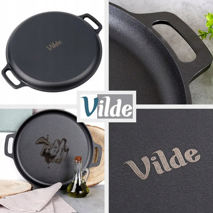 Ketaunė ketaus keptuvė dujinėms, indukcinėms viryklėms, griliui ir orkaitei, 35 cm
