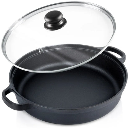 Ketaus keptuvė su dangčiu, 30 cm, 3,5L, tinka dujinėms, indukcinėms viryklėms ir griliui