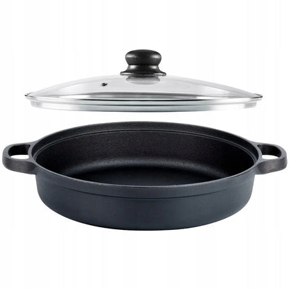 Ketaus keptuvė su dangčiu, 30 cm, 3,5L, tinka dujinėms, indukcinėms viryklėms ir griliui