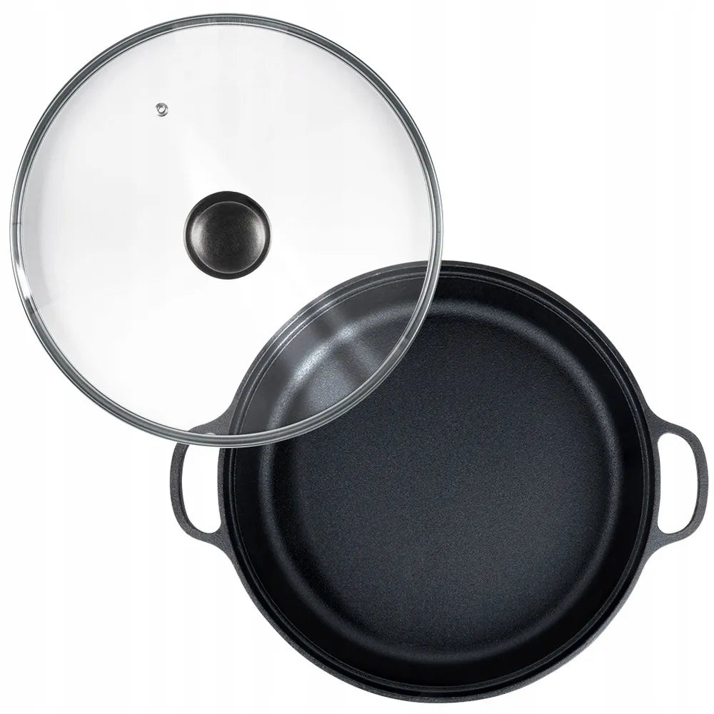 Ketaus keptuvė su dangčiu, 30 cm, 3,5L, tinka dujinėms, indukcinėms viryklėms ir griliui