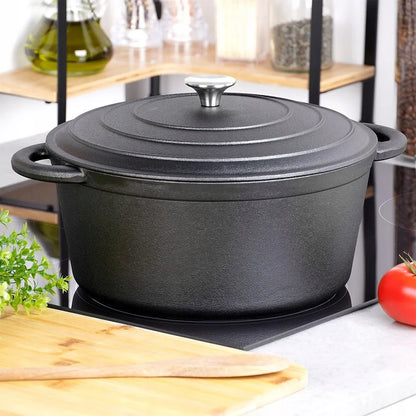 Ketaus puodas su dangčiu, troškintuvas, 28 cm, 5,9 l