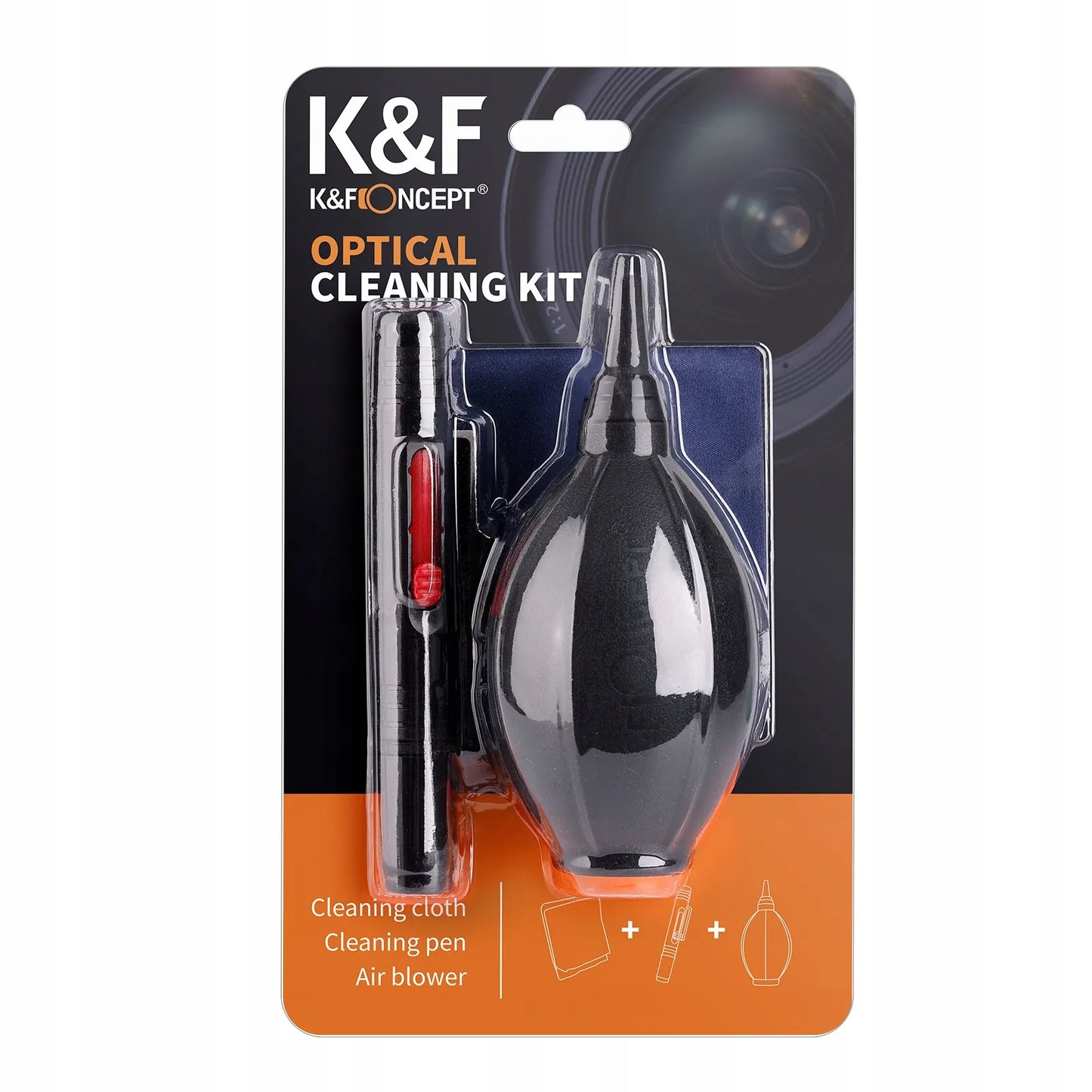 K&F Concept 3in1 fotoaparato lęšių ir optikos valymo rinkinys