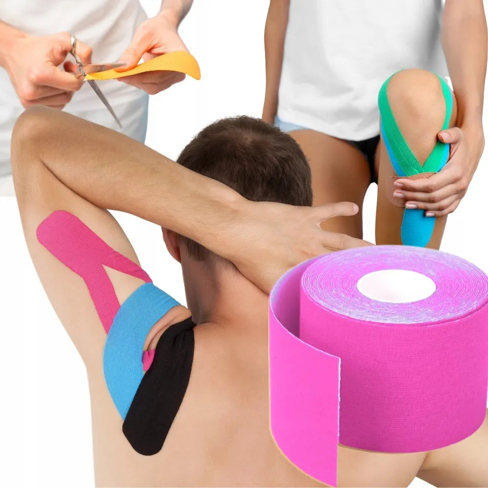 Kinesio kineziologinė juosta, lipni juosta tapingui, atspari vandeniui, 5 cm × 5 m