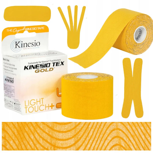 Kinesio Tex Gold Light Touch+ švelni teipavimo juosta veidui ir krūtinei, 5 cm × 5 m
