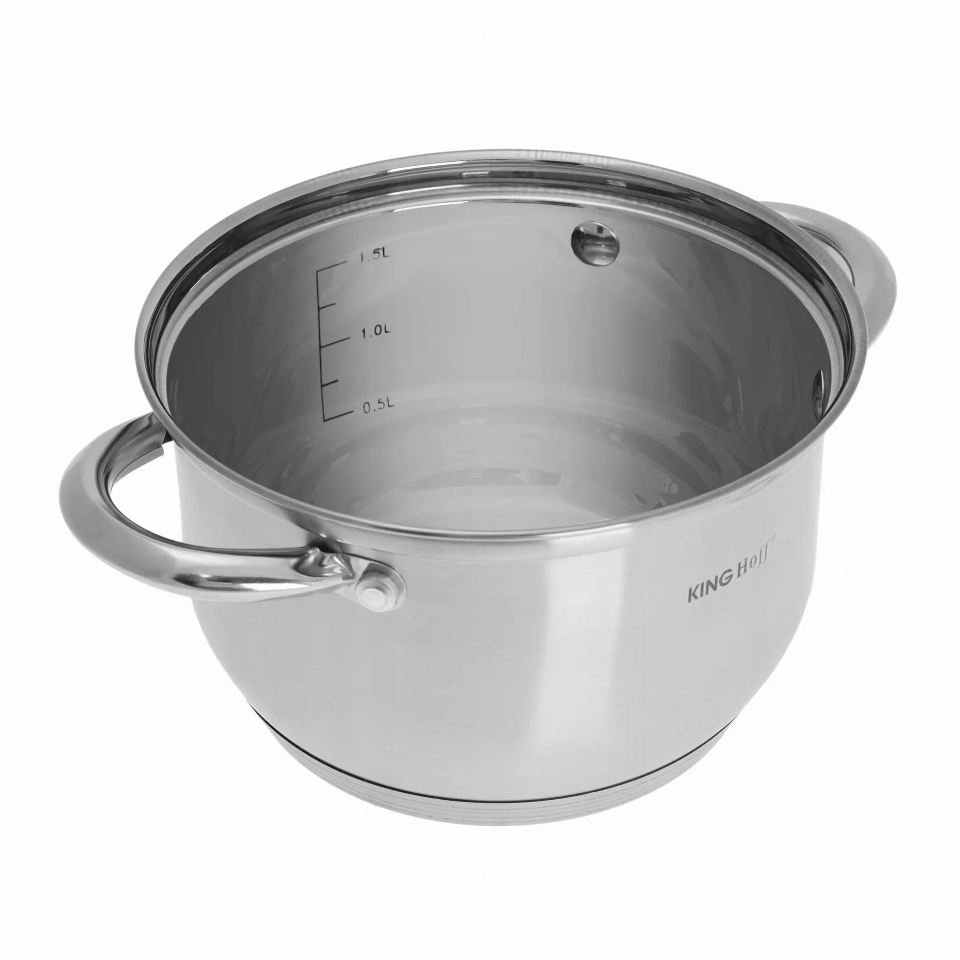 KINGHOFF KH-4450 12 dalių nerūdijančio plieno puodų rinkinys Jumbo Silver