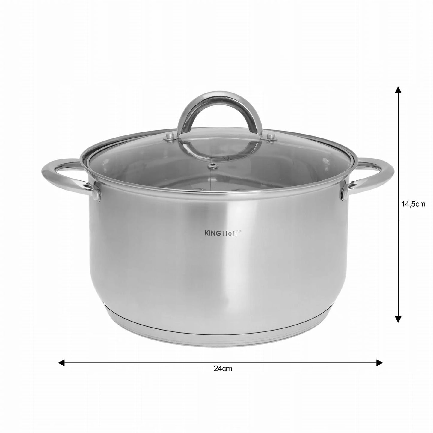 KINGHOFF KH-4450 12 dalių nerūdijančio plieno puodų rinkinys Jumbo Silver