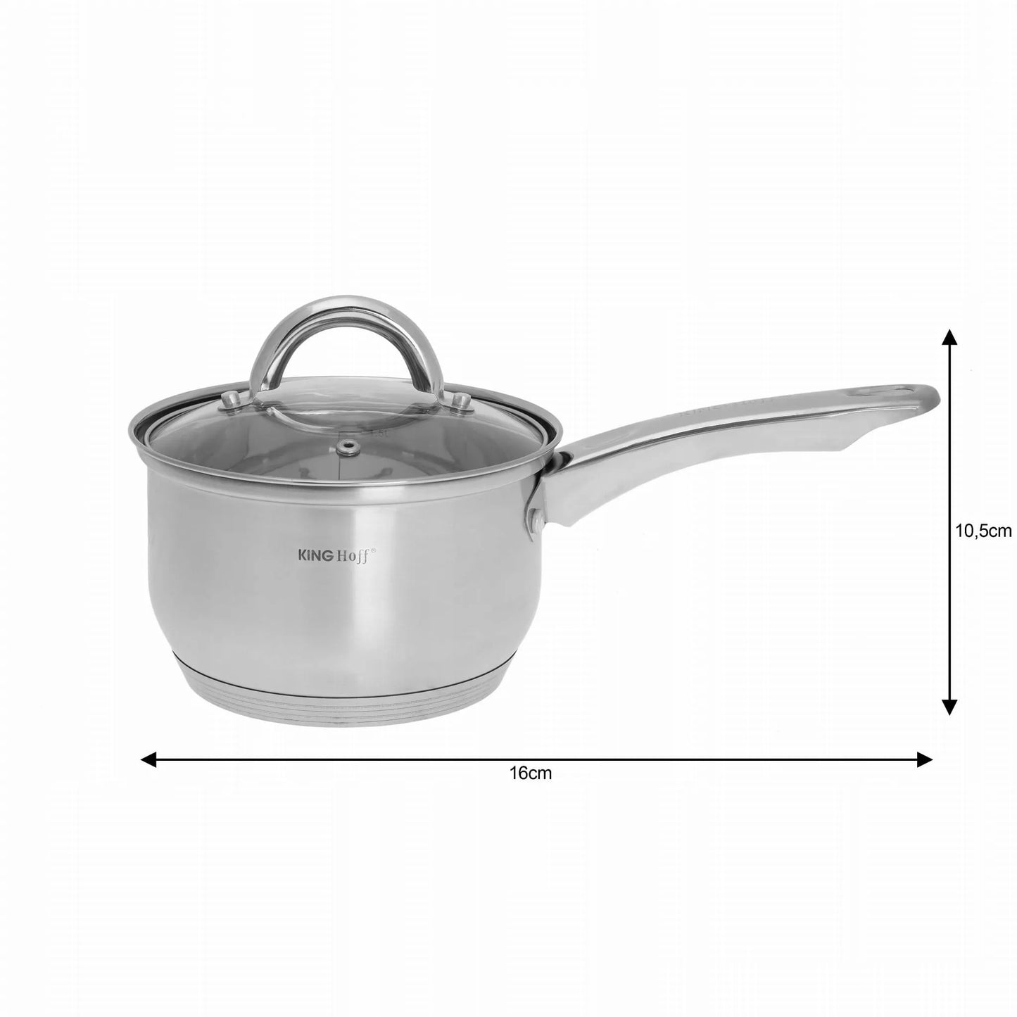 KINGHOFF KH-4450 12 dalių nerūdijančio plieno puodų rinkinys Jumbo Silver