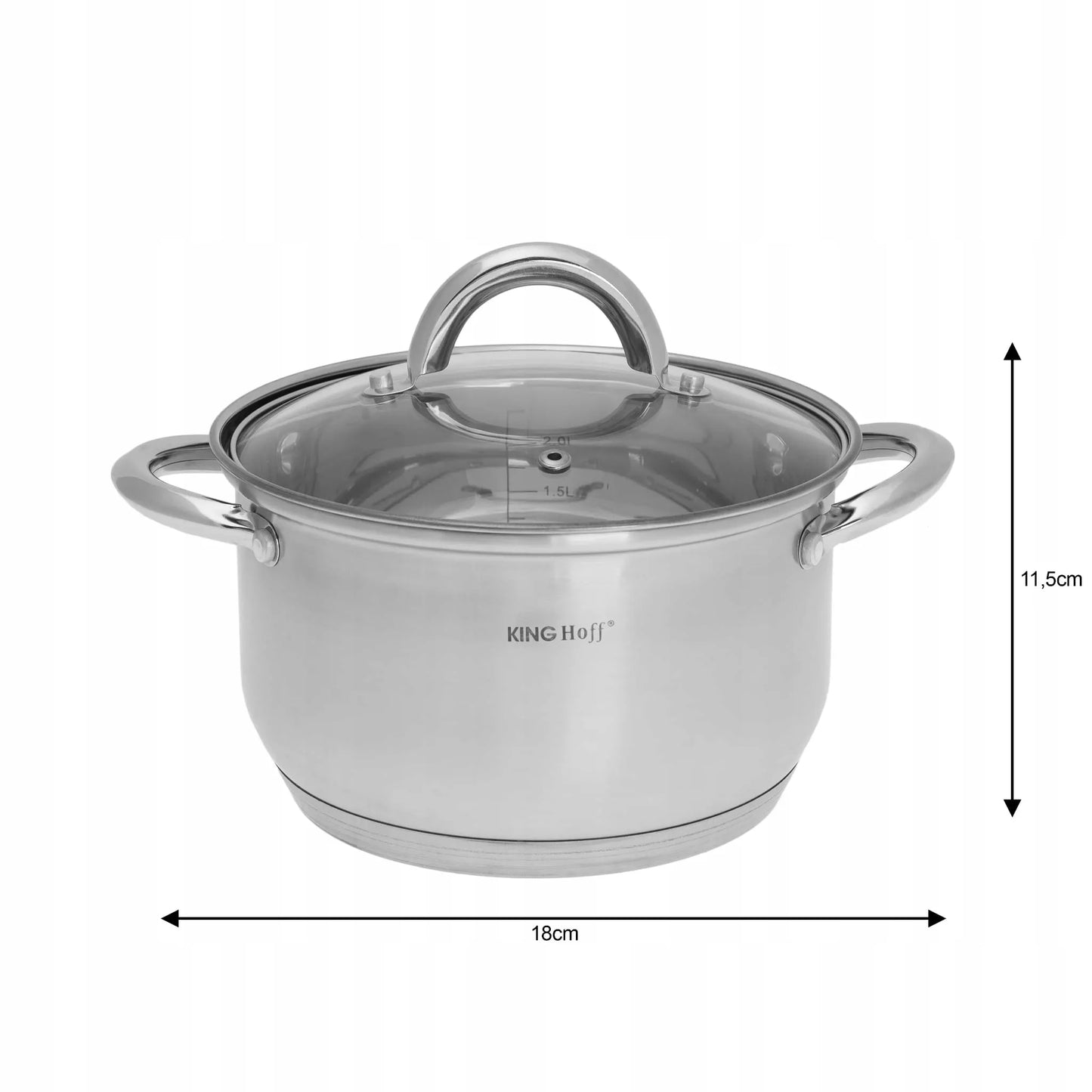 KINGHOFF KH-4450 12 dalių nerūdijančio plieno puodų rinkinys Jumbo Silver