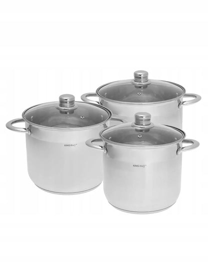Kinghoff puodų rinkinys 6 dalių 16l/ 13l/ 11l KH-4312