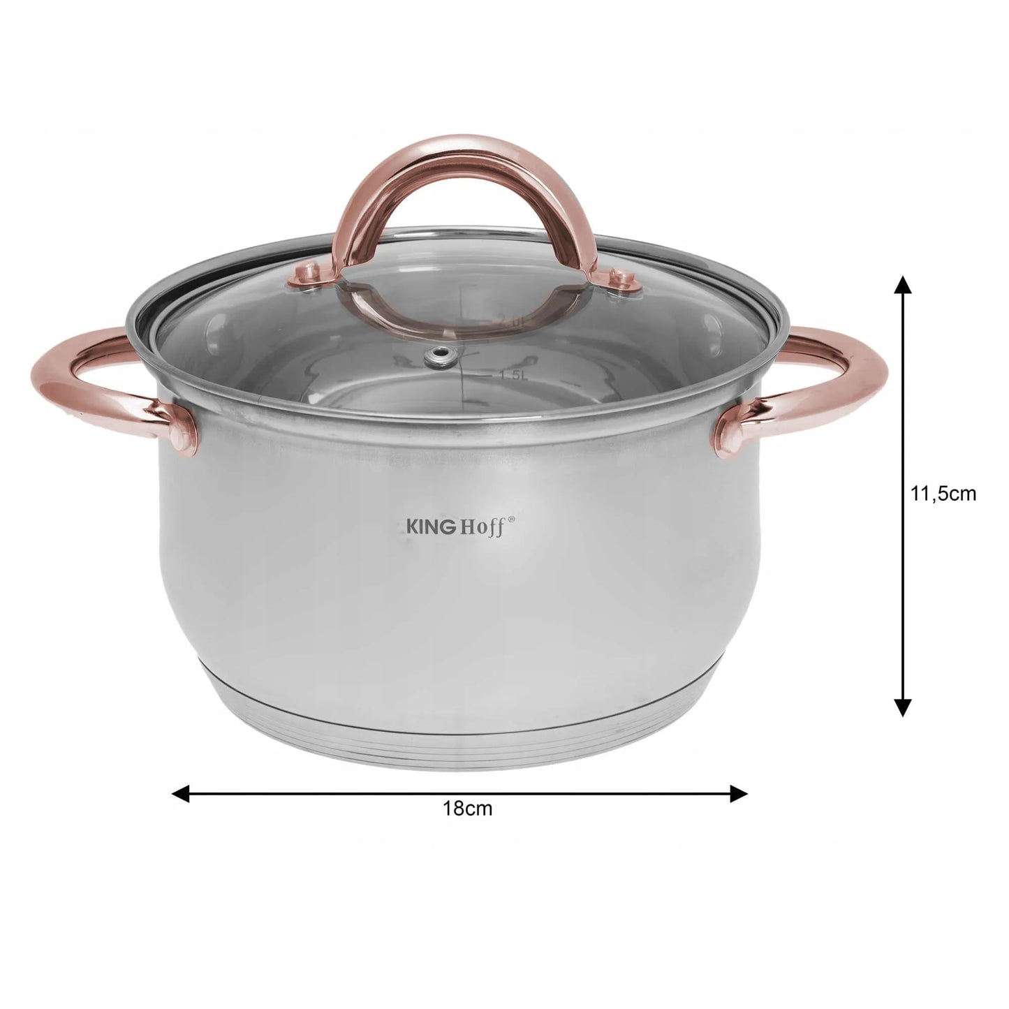 KINGHOFF Rosegold KH-1764 10 dalių nerūdijančio plieno puodų rinkinys