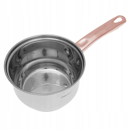 KINGHOFF Rosegold KH-1764 10 dalių nerūdijančio plieno puodų rinkinys