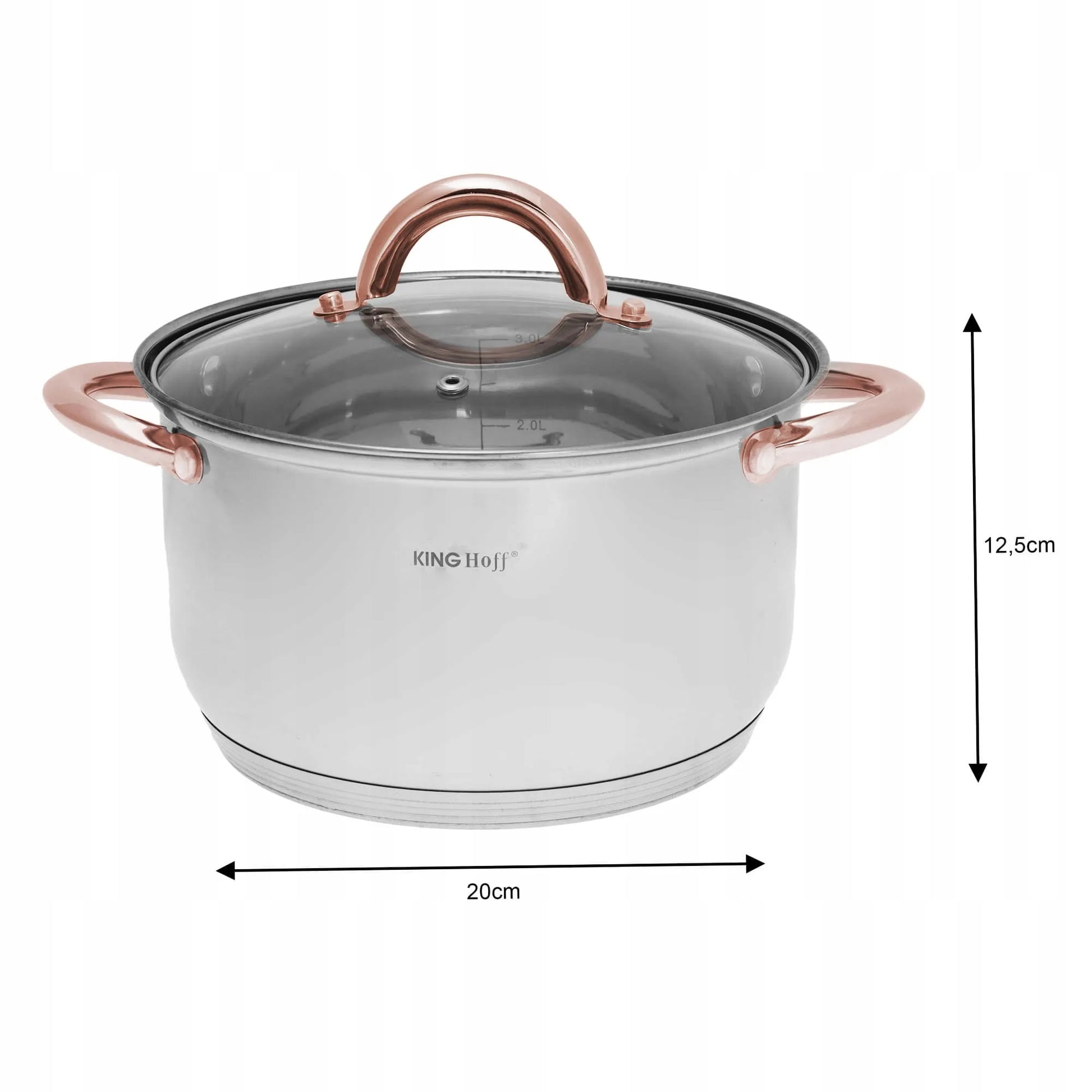 KINGHOFF Rosegold KH-1764 10 dalių nerūdijančio plieno puodų rinkinys