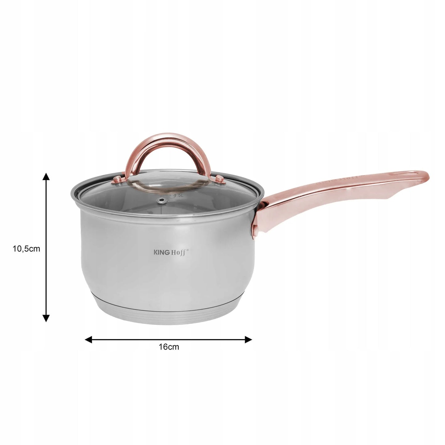 KINGHOFF Rosegold KH-1764 10 dalių nerūdijančio plieno puodų rinkinys