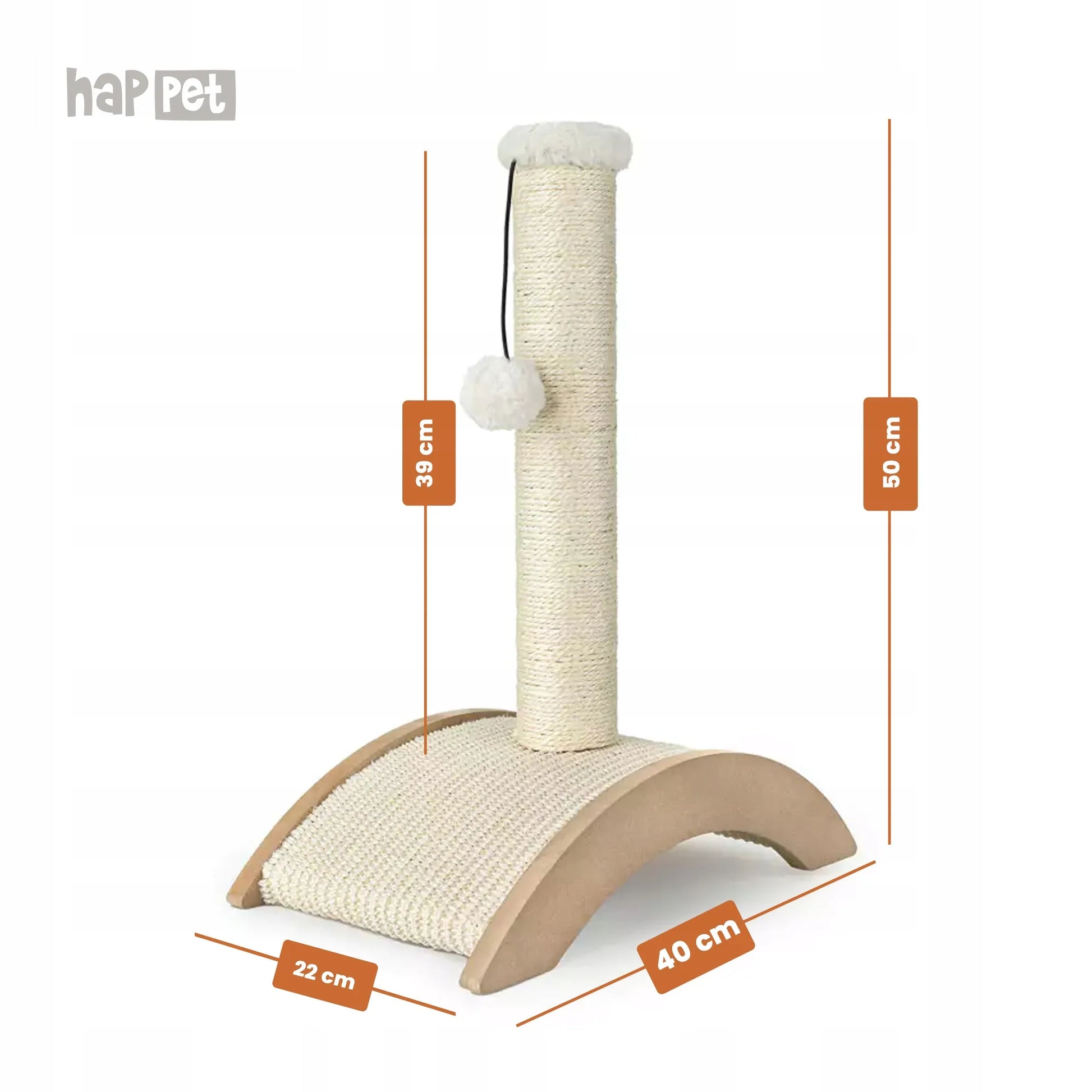 Klasikė draskyklė katėms: stulpas su žaislu 50 cm