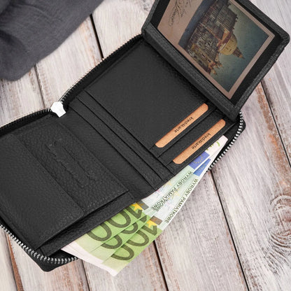 Klasikinė moteriška odinė piniginė Paolo Peruzzi T-139-BL su RFID apsauga, juoda