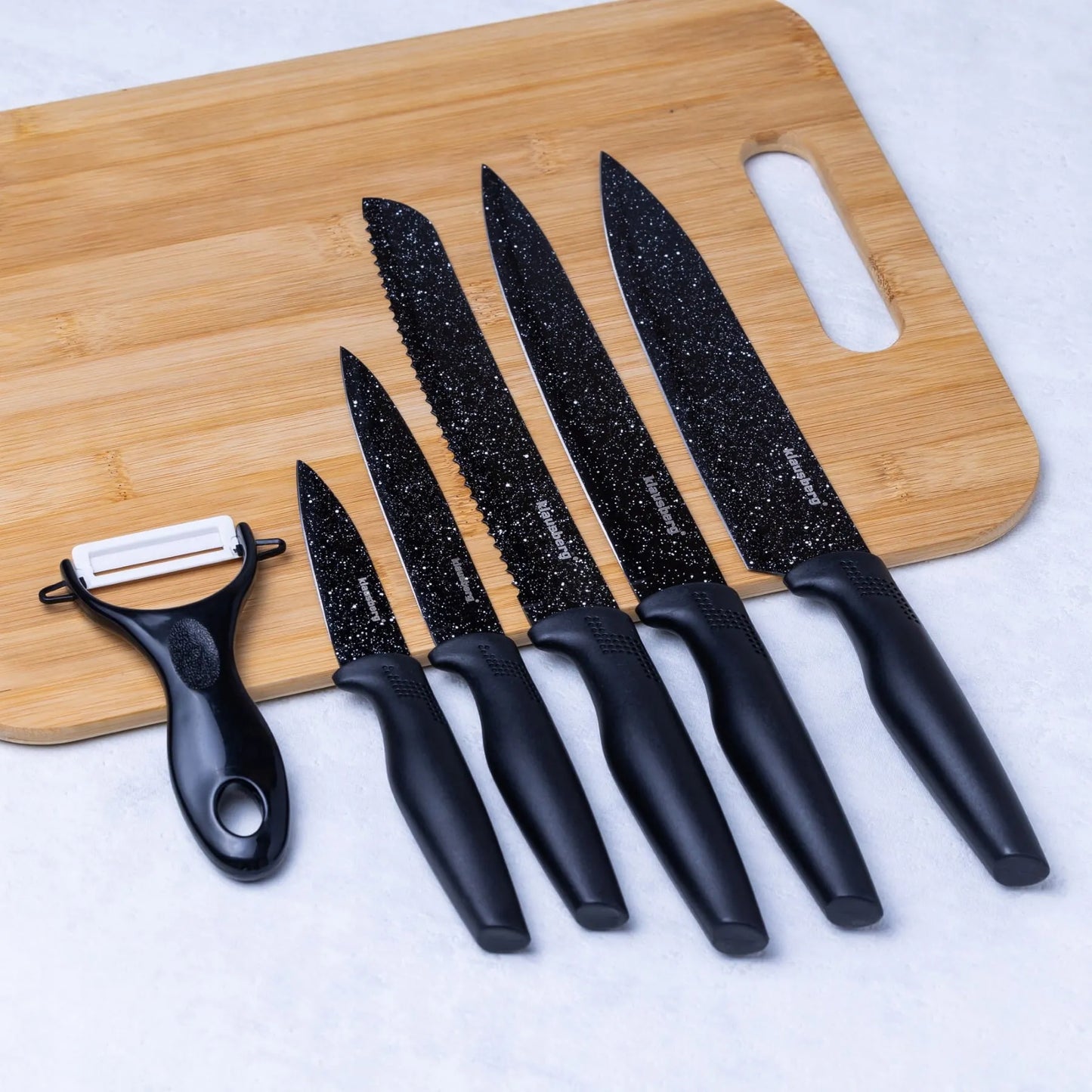 Klausberg KB-7613 marmurine danga dengtas 6 dalių virtuvinių peilių rinkinys