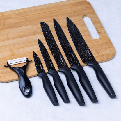 Klausberg KB-7613 marmurine danga dengtas 6 dalių virtuvinių peilių rinkinys