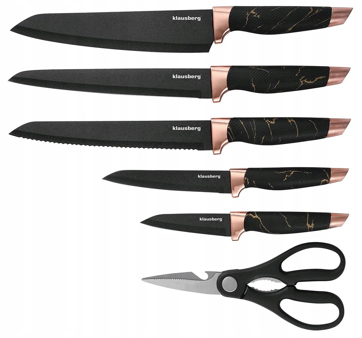 Klausberg virtuvės peilių rinkinys su stovu, 6 vnt., KB-7770