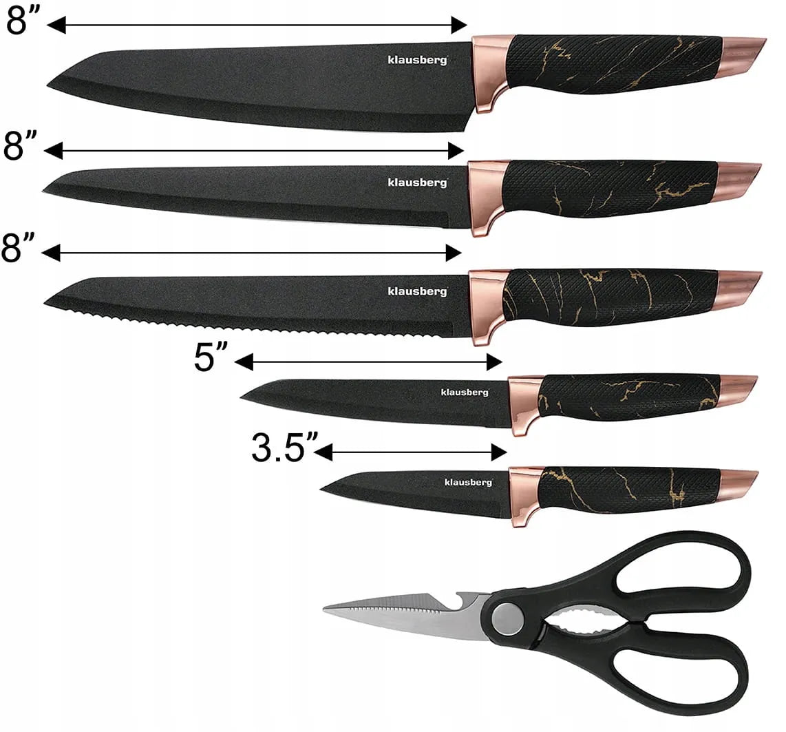 Klausberg virtuvės peilių rinkinys su stovu, 6 vnt., KB-7770