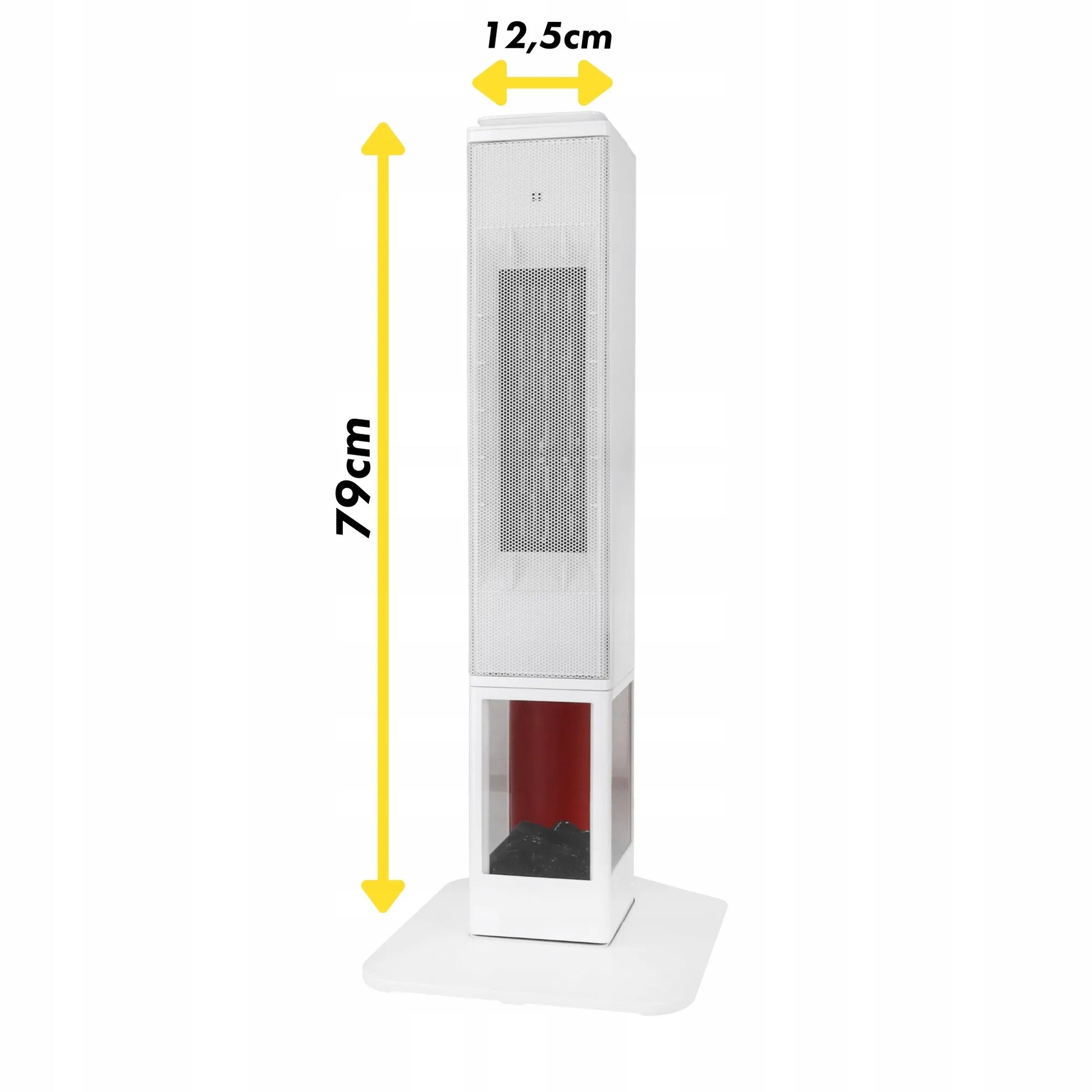 Koloninis termoventiliatorius Mission Air MALMO White 2400W su židinio efektu