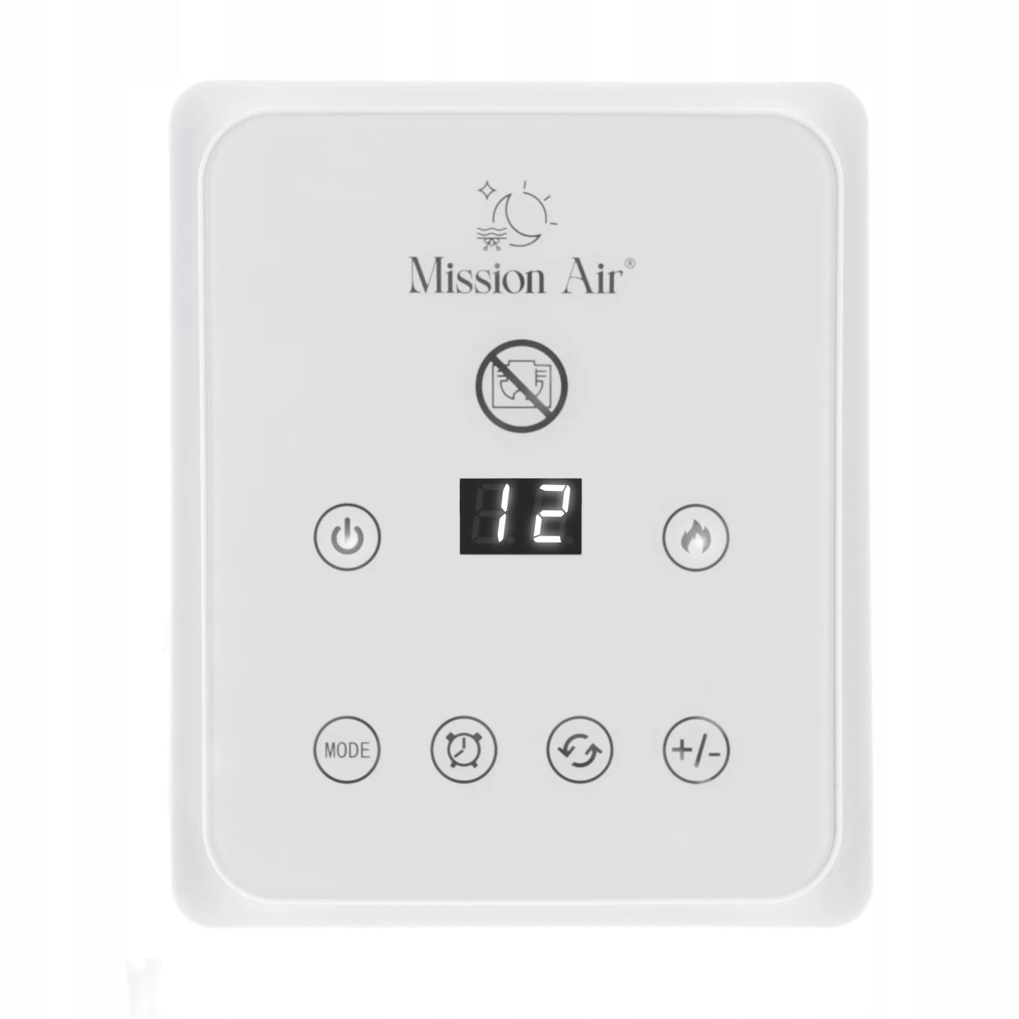 Koloninis termoventiliatorius Mission Air MALMO White 2400W su židinio efektu