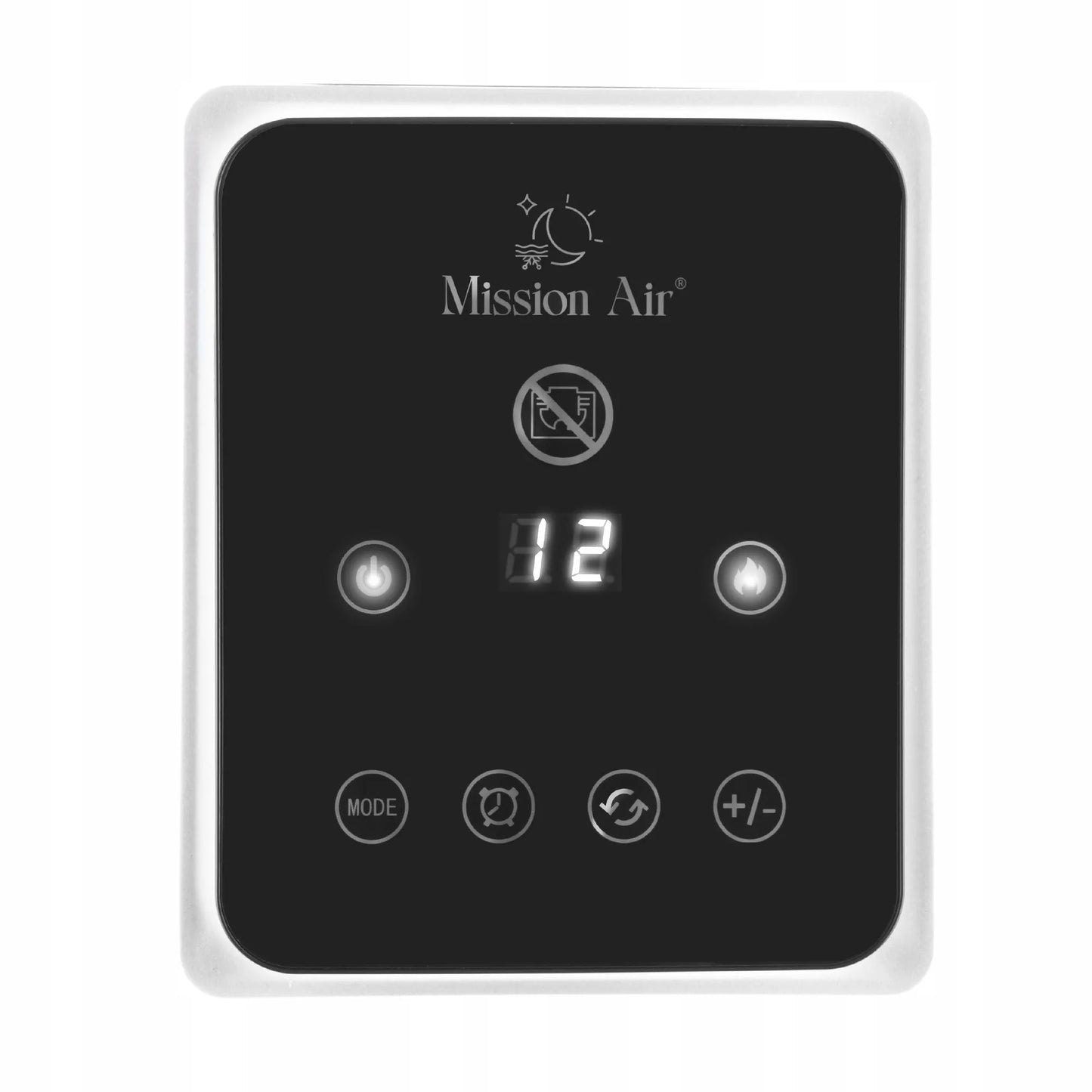 Koloninis ventiliatorinis šildytuvas Mission Air MALMO 2400W su židinio efektu