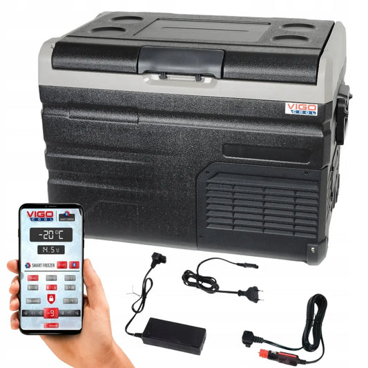 Kompresorinis šaldytuvas VIGO COOL 40L, 12/24/230V, Bluetooth, turistinis