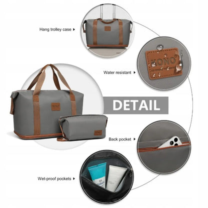 Kono Brugia kelioninis krepšys lėktuvui 40x30x20 – rankinis bagažas Ryanair + kosmetinė