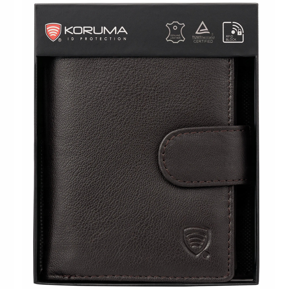Koruma SM-904GBR vyriška odinė piniginė su RFID apsauga, ruda