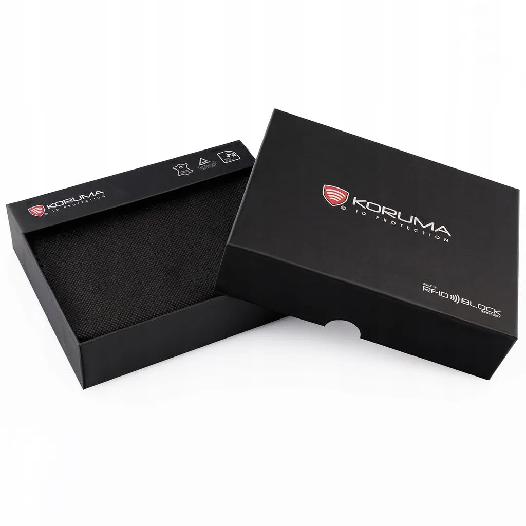 Koruma SM-907GBR vyriška ruda odinė piniginė su RFID apsauga