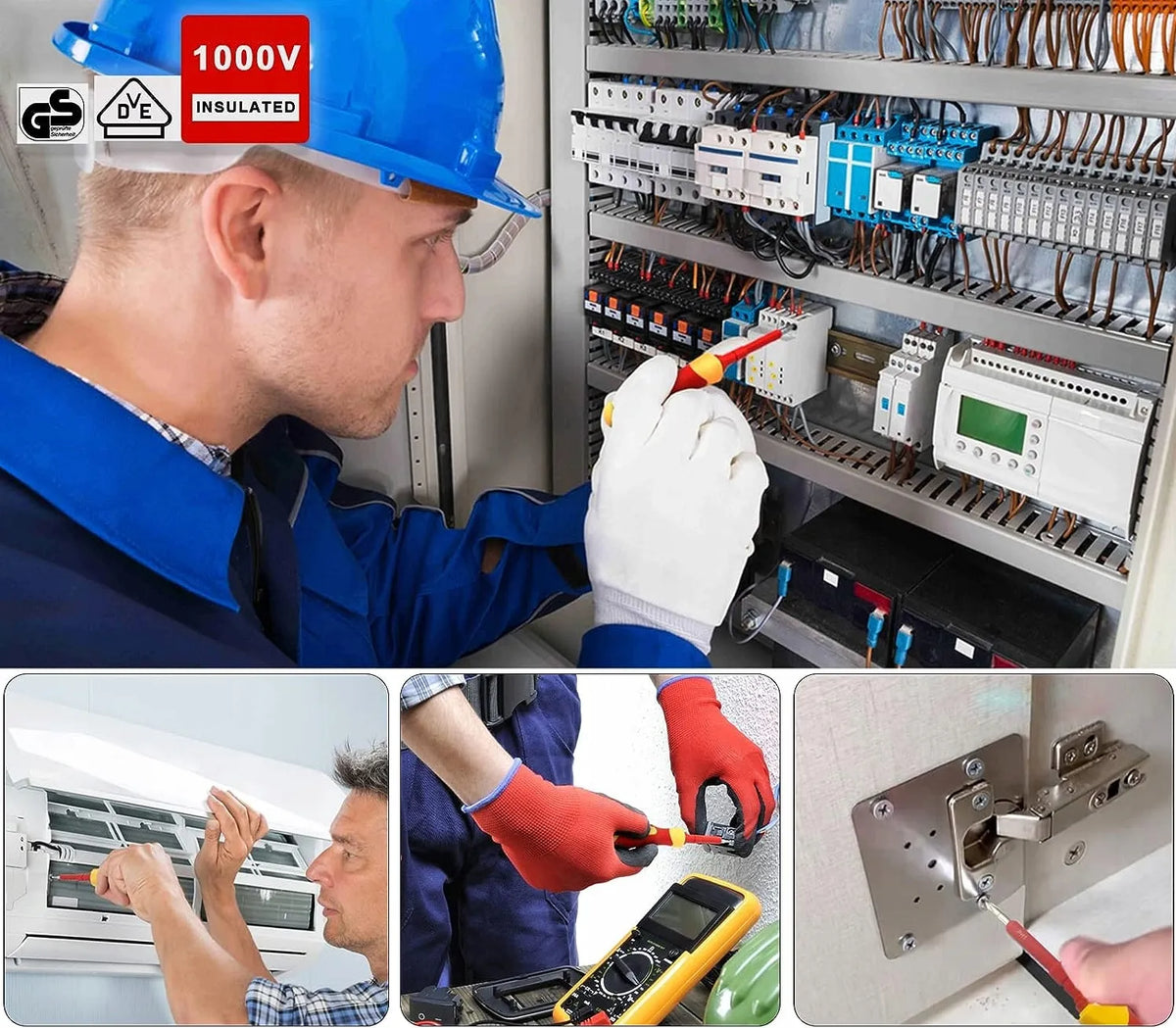 „Kraft&Dele KD5971“ izoliuotų atsuktuvų rinkinys, 25 dydžiai, elektrikui, su lagaminu
