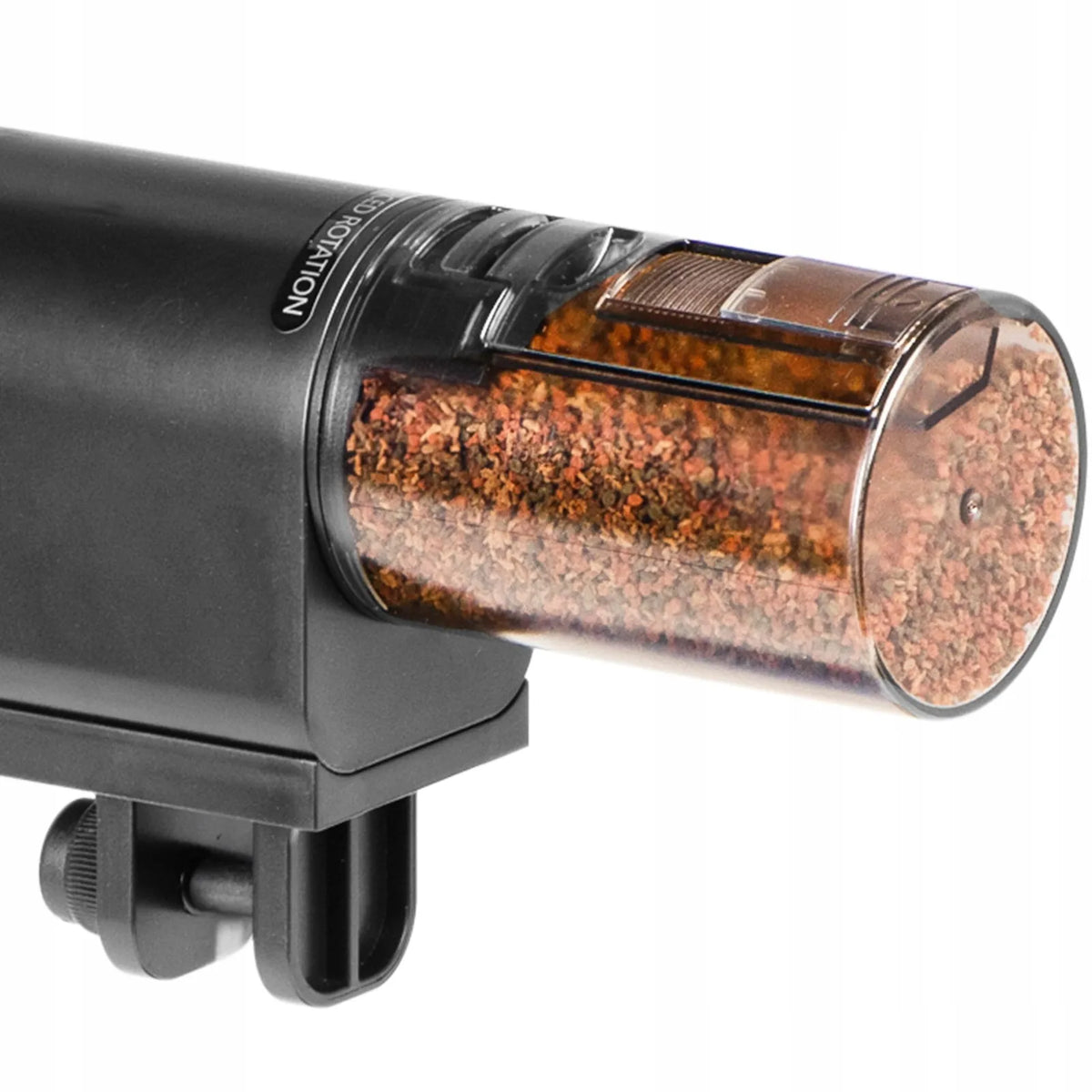 Kruger Meier AquaBrillo 90 automatinė akvariumo šėryklėlė, 90 ml, akumuliatorinė, 3 maitinimo režimai, 2 montavimo būdai