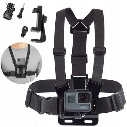 Krūtinės diržai – laikiklis GoPro, DJI Action kameroms ir telefonams