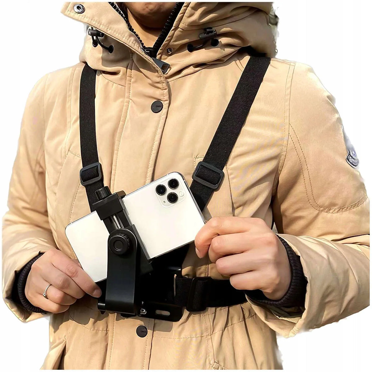 Krūtinės diržai – laikiklis GoPro, DJI Action kameroms ir telefonams