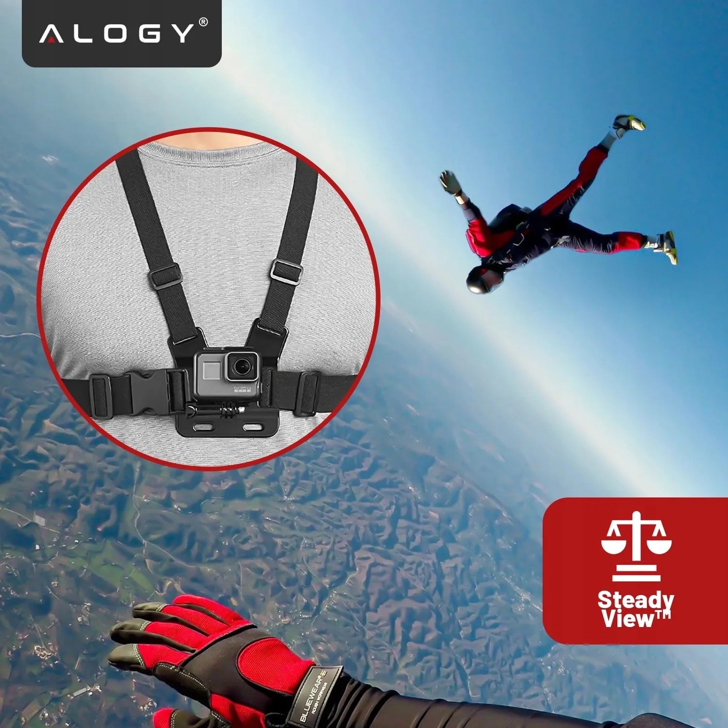 Krūtinės diržai – laikiklis GoPro, DJI Action kameroms ir telefonams