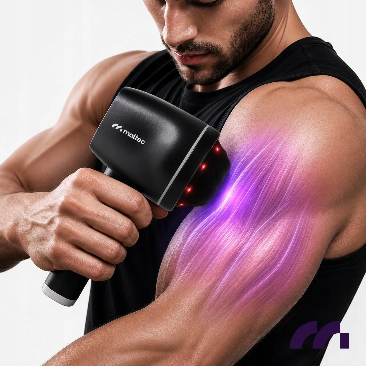 Kūno masažo pistoletas MalTec SkinBoost anticeliulitinis masažuoklis, didelis rinkinys
