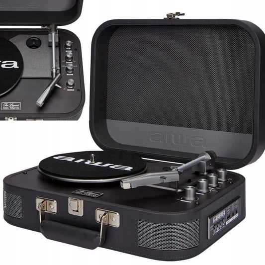 Lagamininis patefonas AIWA VPX-1951/TN BT/AUX Titano juodas