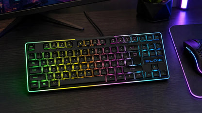 Laidinė žaidimų klaviatūra BLOW HEROS RGB LED USB QWERTY su apšvietimu