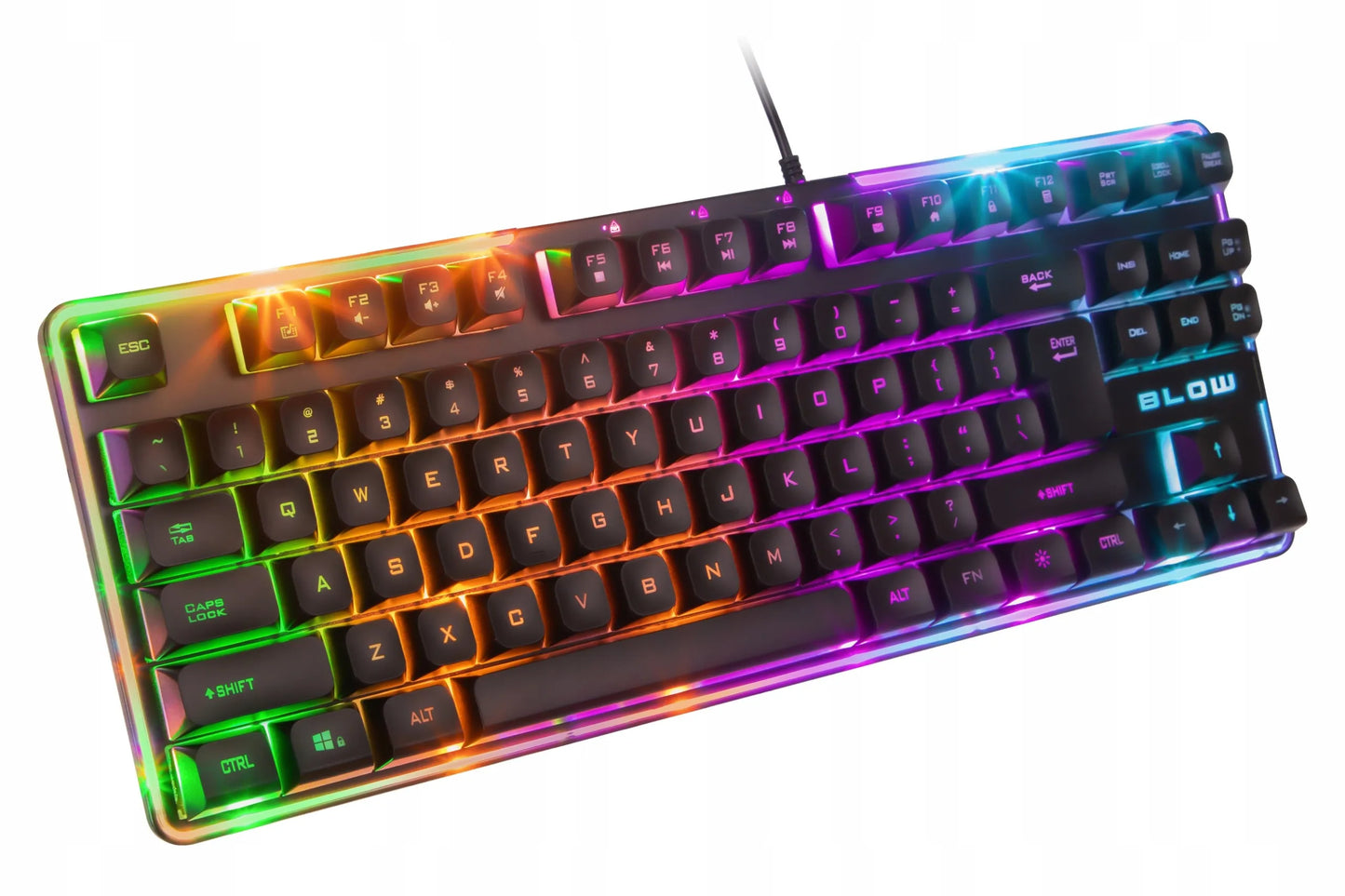 Laidinė žaidimų klaviatūra BLOW HEROS RGB LED USB QWERTY su apšvietimu